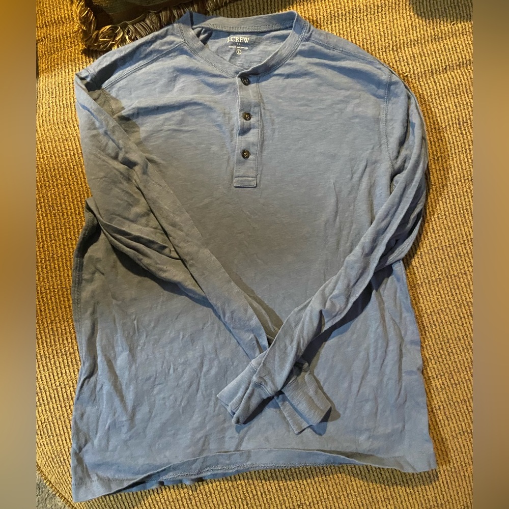 Henley j crew 3 button long sleeve